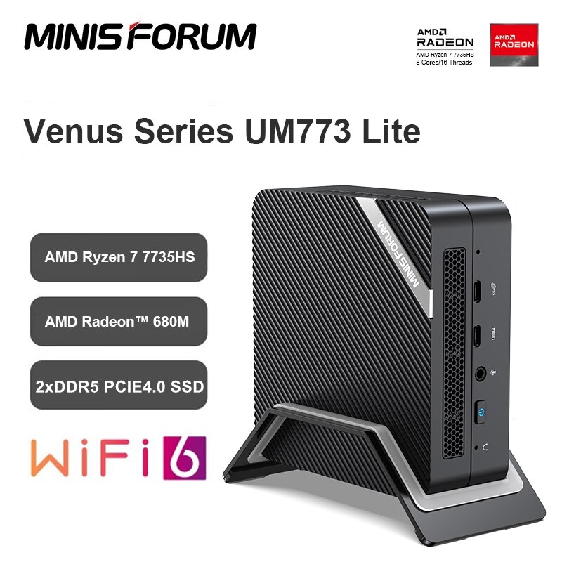 MINISFORUM-UM773 UM690 ̴ PC, AMD  7 7735HS  9 6900HX 8 ھ  11  DDR5 PCIE4.0 8K USB4.0 PC ̸ ǻ